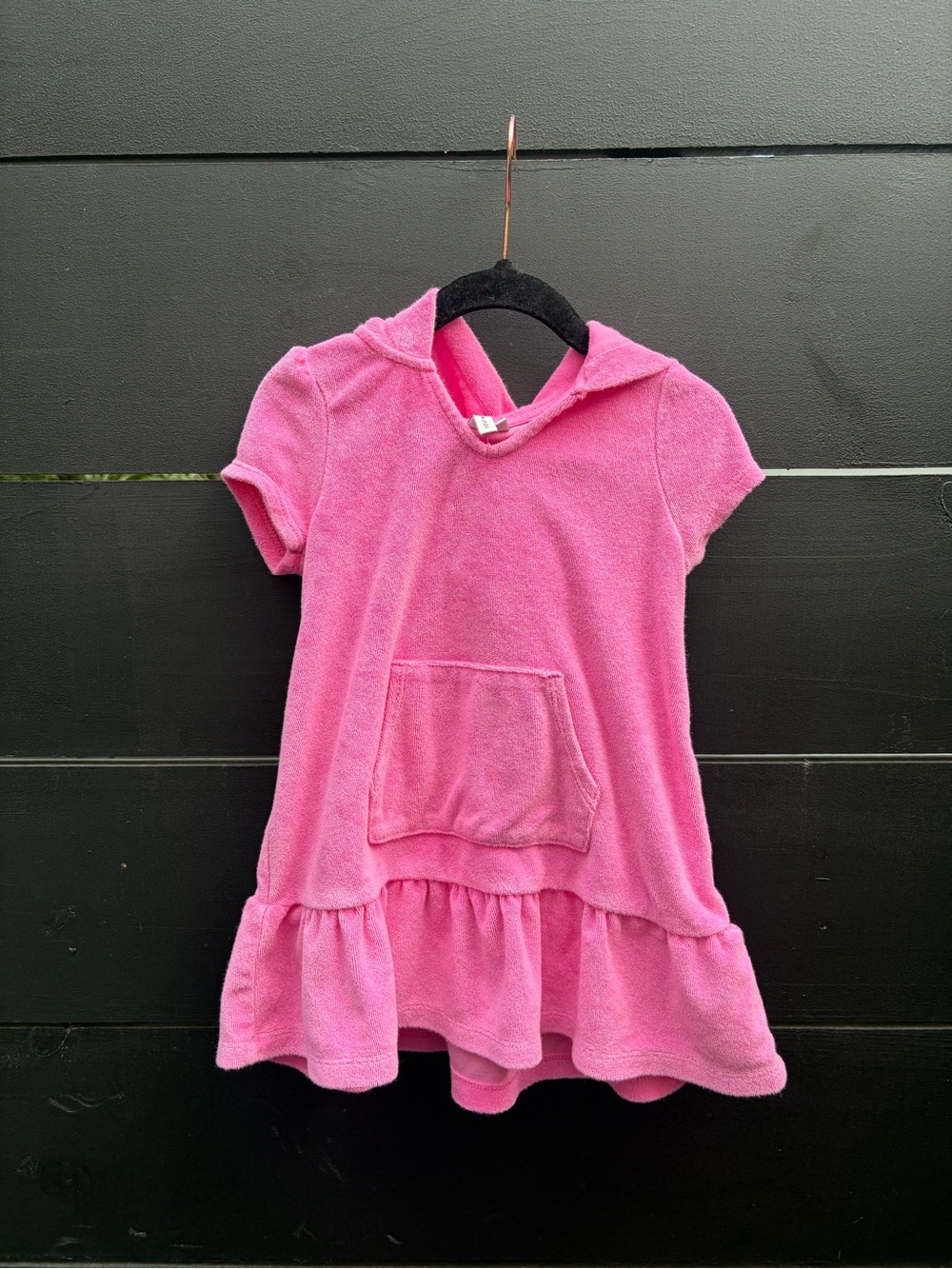 Janie and Jack Girls Pink Terry Hooded Cover Up Dress Size 2T NWOT